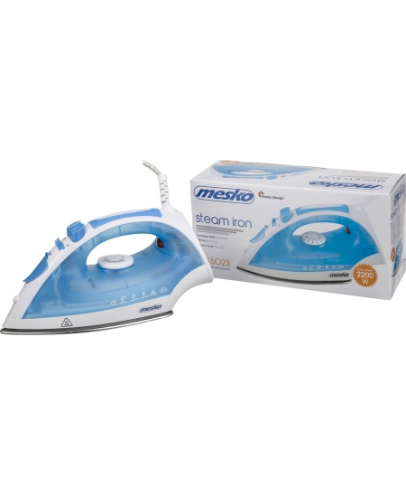 Iron | Mesko | MS 5023 | With cord | 2200 W | Blue/White