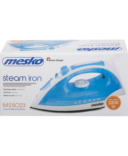 Iron | Mesko | MS 5023 | With cord | 2200 W | Blue/White