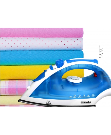 Iron | Mesko | MS 5023 | With cord | 2200 W | Blue/White