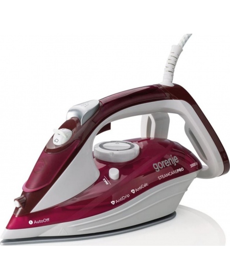 Gorenje | Steam Iron | SIH3000RBC | Steam Iron | 3000 W | Water tank capacity 350 ml | Continuous steam 40 g/min | Steam boost p