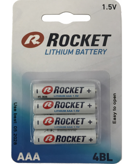 Elementai ROCKET Lithium FR03 (AAA), ličio, 4 vnt.