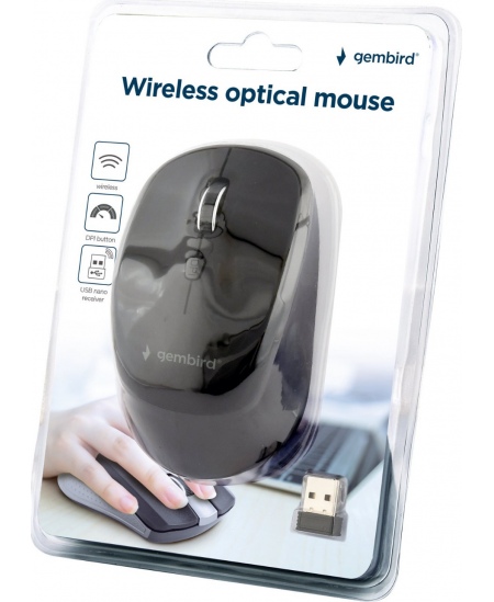 Gembird Wireless Optical mouse MUSW-4B-05 USB, Black