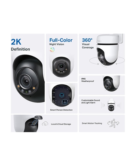 TP-LINK Pan/Tilt Security Wi-Fi Camera | Tapo C510W | Dome | 3 MP | 3.9mm | IP65 | H.264 | MicroSD, up to 512 GB