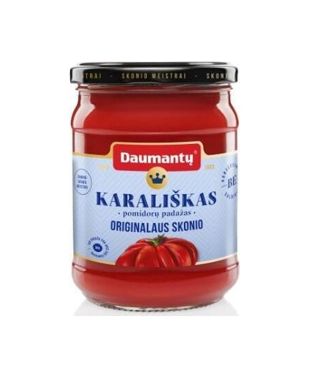 Pomidorų padažas, DAUMANTŲ KARALIŠKAS, originalaus skonio, 40% pastos, 500 g