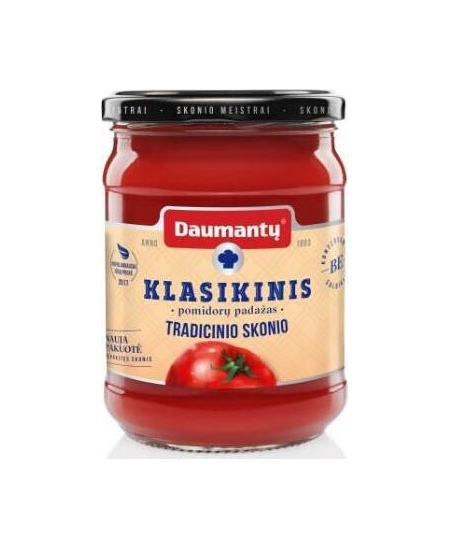 Pomidorų padažas DAUMANTŲ KLASIKINIS Tradicinio skonio  25% pastos