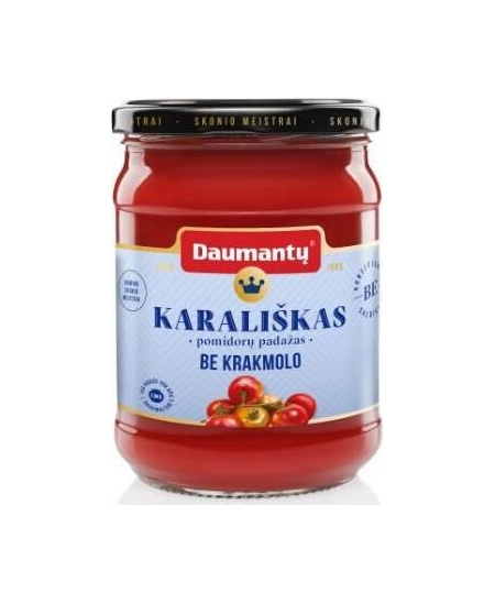 Pomidorų padažas DAUMANTŲ Karališkas, be krakmolo, be konservantų, 52 % pastos, 500 g
