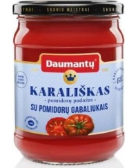 Pomidorų padažas, DAUMANTŲ KARALIŠKAS, su pomidorų gabaliukais, 26% pastos, SPG 40%, 500 g