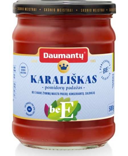 Pomidorų padažas DAUMANTŲ Karališkas, Be E, 40% pastos, 500 g