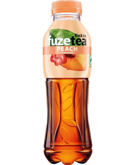Negazuotas persikų skonio gėrimas FUZE TEA, su kinrožiu ir juodosios arbatos ekstraktu, 0,5l PET D
