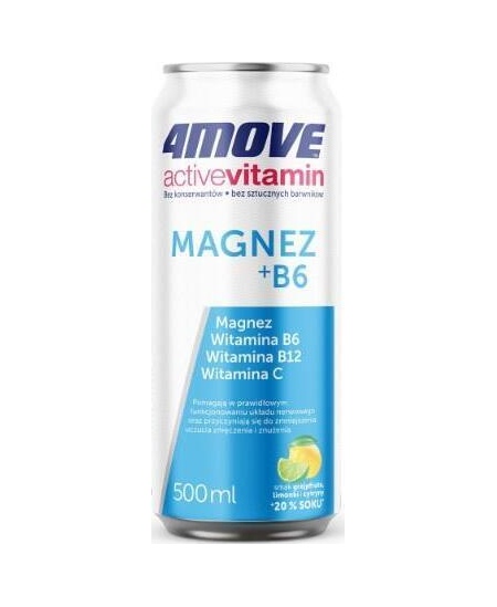 Vitamininis vanduo 4MOVE Active Vitamin Magnesium + Vitamins, 500 ml