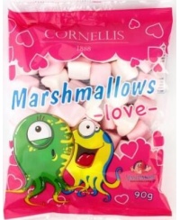 Zefyriniai saldainiai CORNELLIS Marshmallows Love, 90 g