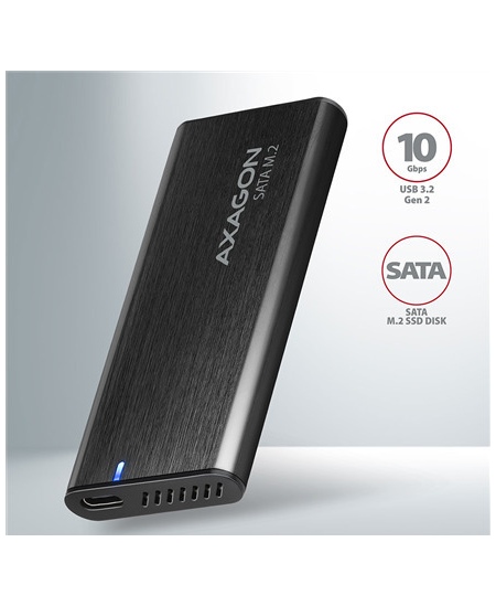 AXAGON External USB-C 3.2 Gen 2 metal box for M.2 SATA SSD disks