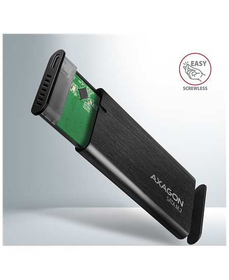 AXAGON External USB-C 3.2 Gen 2 metal box for M.2 SATA SSD disks