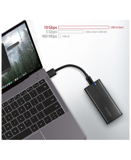 AXAGON External USB-C 3.2 Gen 2 metal box for M.2 SATA SSD disks