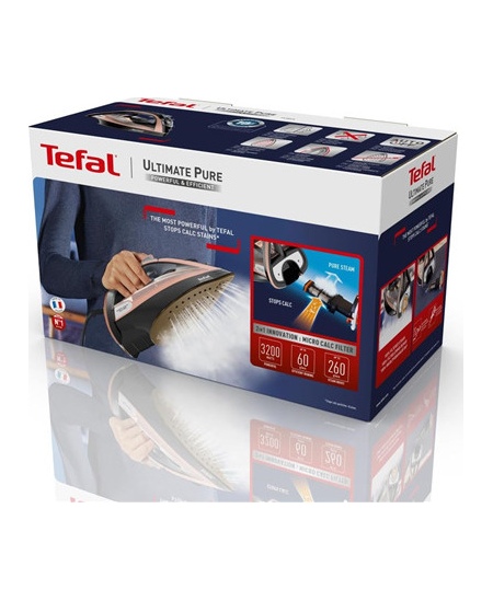 TEFAL | Steam Iron | FV9845 | Steam Iron | 3200 W | Water tank capacity 350 ml | Continuous steam 60 g/min | Black/Rose Gold
