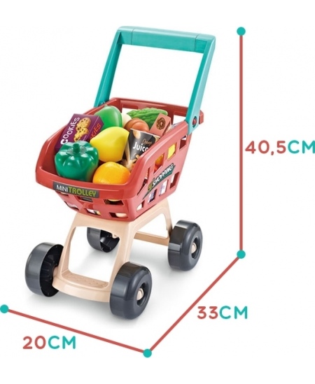 WOOPIE Sklep Supermarket z Wózkiem Sklepowym Waga Kasa Skaner + 48 Akc.
