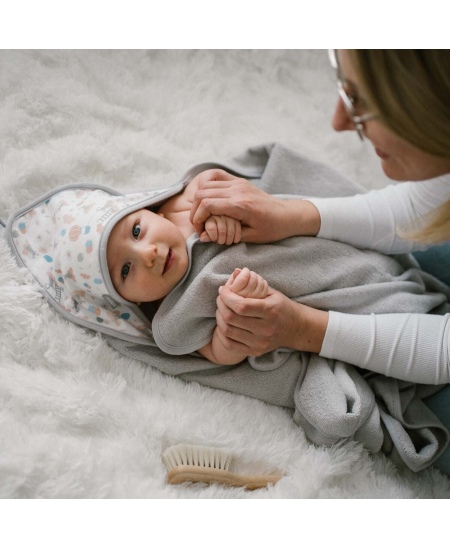 BabyOno rankšluostis su gobtuvu frotinis 100x100 pilkas 1552/03