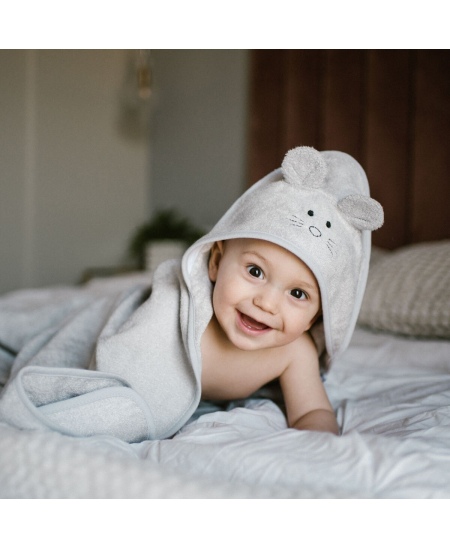 BabyOno rankšluostis su gobtuvu bambukinis 100x100 pilkas 1553/03