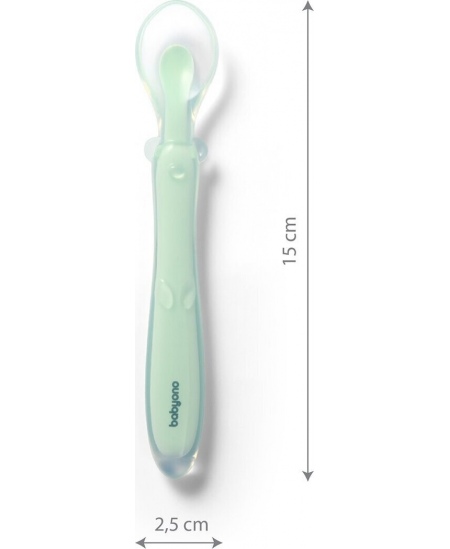 BabyOno silikoninis šaukštelis lankstomas mėtinis 785/02