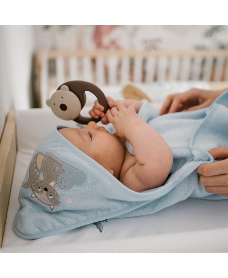 BabyOno rankšluostis su gobtuvu bambukinis 100x100 mėlynas 346/05