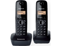 Panasonic | Cordless | KX-TG1612FXH | Built-in display | Caller ID | Black | Conference call | Phonebook capacity 50 entries | W