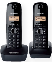 Panasonic | Cordless | KX-TG1612FXH | Built-in display | Caller ID | Black | Conference call | Phonebook capacity 50 entries | W