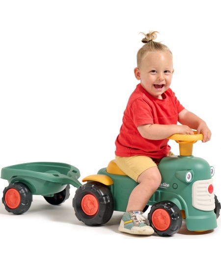 FALK Traktorek Baby Maurice Zielony Vintage z Przyczepką od 1 roku