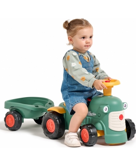 FALK Traktorek Baby Maurice Zielony Vintage z Przyczepką od 1 roku