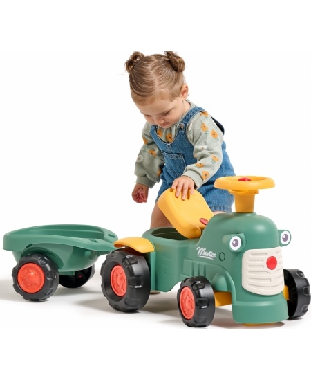 FALK Traktorek Baby Maurice Zielony Vintage z Przyczepką od 1 roku