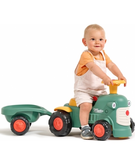 FALK Traktorek Baby Maurice Zielony Vintage z Przyczepką od 1 roku