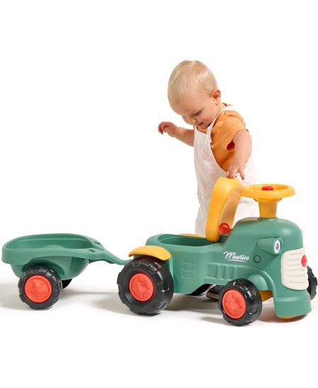 FALK Traktorek Baby Maurice Zielony Vintage z Przyczepką od 1 roku