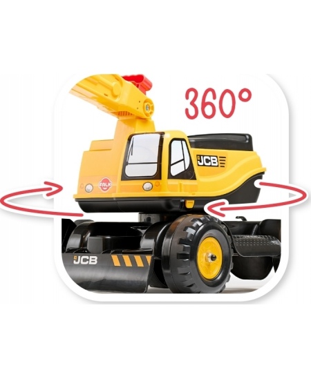 FALK Koparka JCB DIGGER Obrotowa Żółta Ruchoma Łyżka Od 3 Lat.