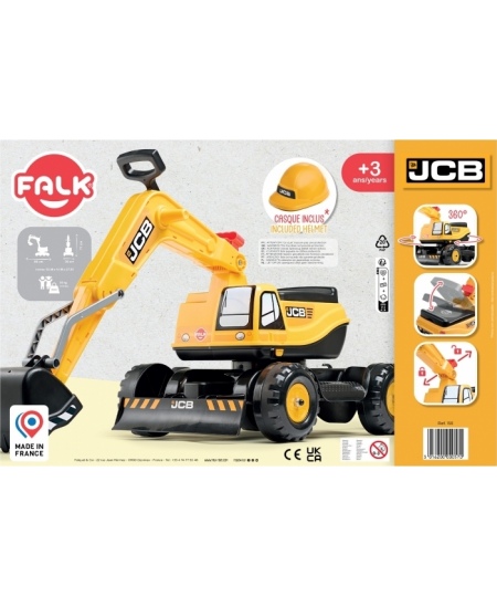 FALK Koparka JCB DIGGER Obrotowa Żółta Ruchoma Łyżka Od 3 Lat.