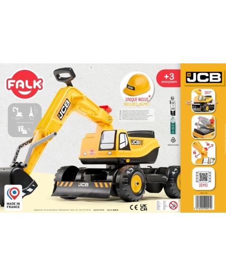 FALK Koparka JCB DIGGER Obrotowa Żółta Ruchoma Łyżka Od 3 Lat.