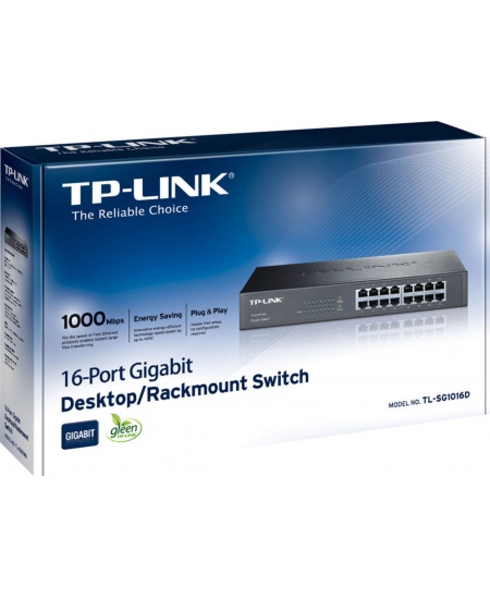TP-LINK | 16-Port Gigabit Switch | TL-SG1016D | Unmanaged | Desktop/Rackmountable