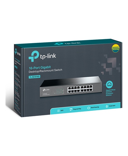 TP-LINK | 16-Port Gigabit Switch | TL-SG1016D | Unmanaged | Desktop/Rackmountable
