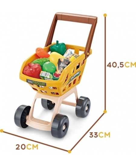 WOOPIE Sklep Supermarket z Wózkiem Waga Kasa Skaner + 48 Akc.