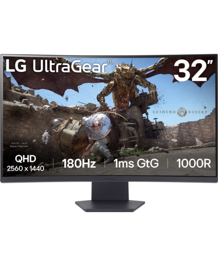 LG 32GS60QC-B | 32 " | VA | QHD | 16:9 | 180 Hz | 1 ms | 2560 x 1440 pixels | 300 cd/m² | HDMI ports quantity 2