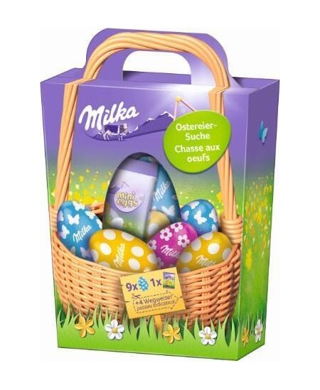 Šokaladinių saldainių rinkinys MILKA Egg Hunt Basket, 162 g
