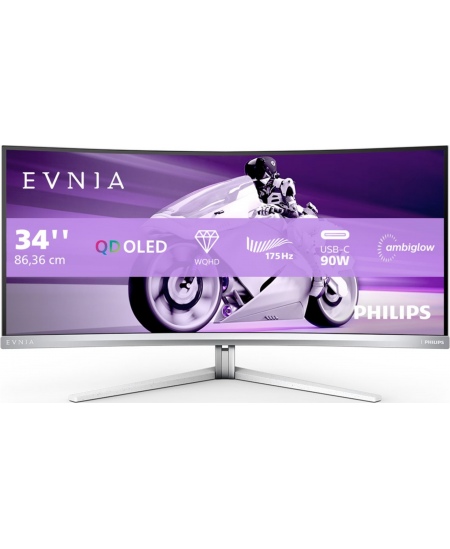 Philips | Curved Gaming Monitor | 34M2C8600/00 | 34 " | LED | WQHD | 21:9 | 100 Hz | 0.03 ms | 3440 x 1440 | 450 cd/m² | H