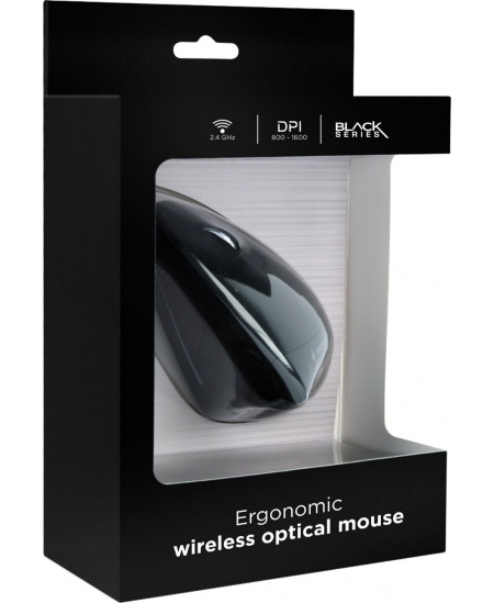 Gembird | MUSW-ERGO-01 | 2.4GHz Wireless Optical Mouse | Optical Mouse | USB | Black