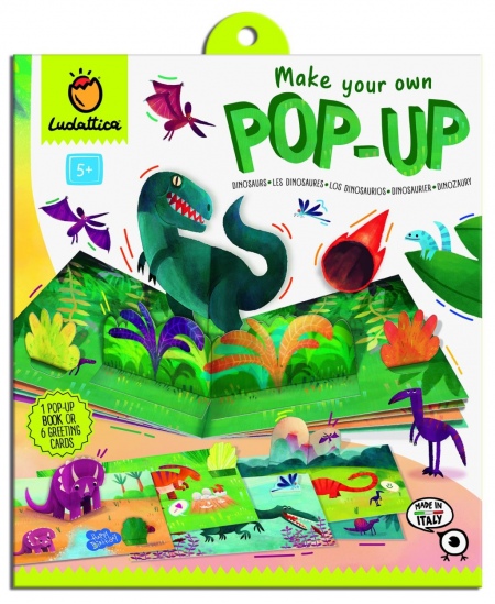 Pirmasis POP UP knygelės kūrybinis rinkinys LUDATTICA Dinozaurai