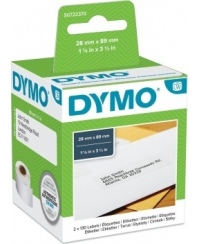 Dymo 99010 (S0722370) Etiketės 28 x 89mm, 2 ritinėliai x 130 etikečių, Balta