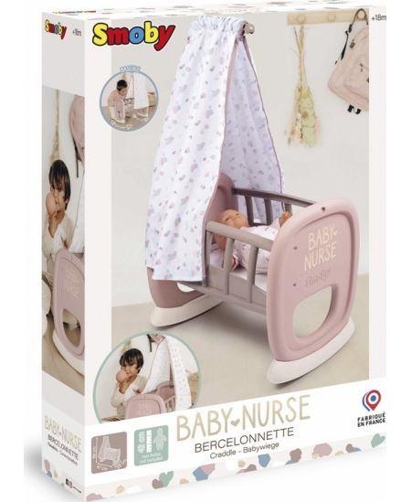 SMOBY Baby Nurse Kołyska z Baldachimem dla Lalki Łóżeczko