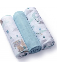 BabyOno vystyklai bambukiniai 3 vnt mėlyni 397/12