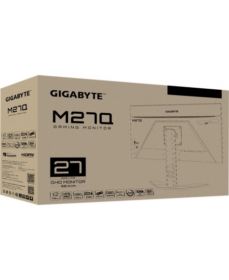 Gigabyte | Gaming Monitor | M27Q-EK | 27 " | IPS | QHD | 170 Hz | 0.5 ms | 2‎‎560 x 1440 pixels | 3‎50 cd/m² | HDMI 