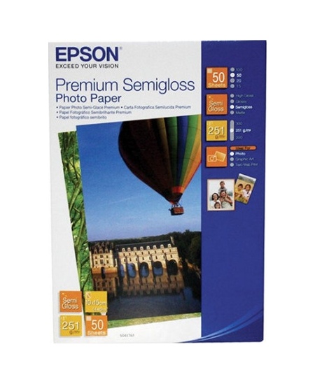 Epson Premium Semigloss Photo Paper 10x15cm, 251g/m2, 50 sheets Epson