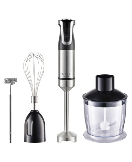Adler | AD 4627 | Hand Blender Set | 1800 W | Number of speeds 20 | Turbo mode | Chopper | Stainless Steel/Black