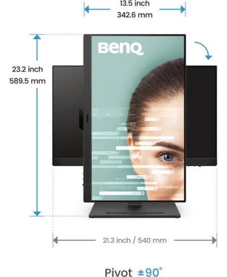 Benq GW2490T | 23.8 " | IPS | 16:9 | 100 Hz | 5 ms | 1920 x 1080 pixels | 250 cd/m² | HDMI ports quantity 2 | Black