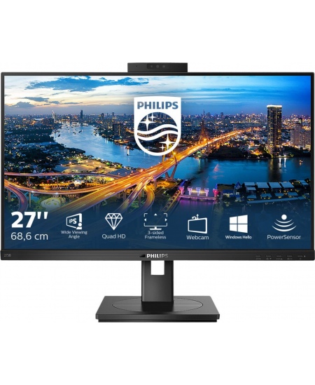 Philips | LCD Monitor with Windows Hello Webcam | 275B1H/00 | 27 " | IPS | QHD | 16:9 | 75 Hz | 4 ms | 2560 x 1440 pixels |